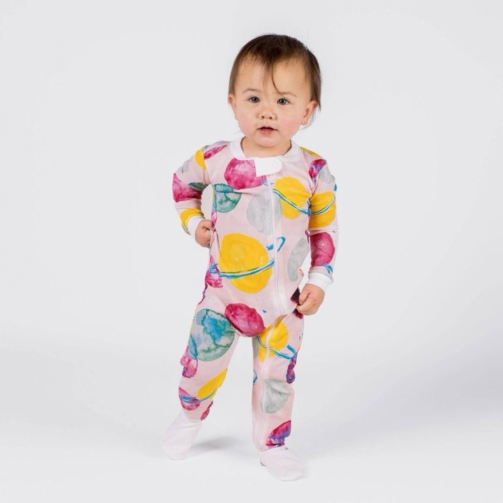 Burt's Bees Baby® Baby Girls' 1pc Outerspace Snug Fit Footed Pajama 12 Mos NWT